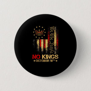 No Kings Vintage America Flag 1776 6 Cm Round Badge