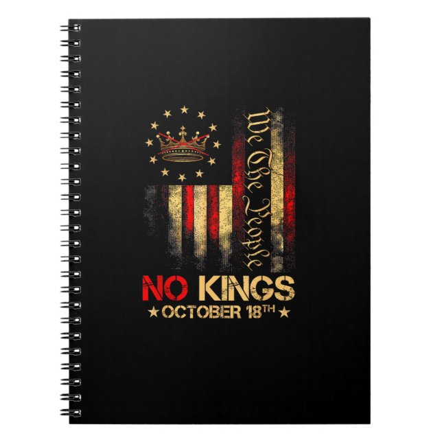 No Kings Vintage America Flag 1776 Notebook (Front)