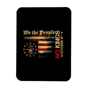 No Kings Vintage America Flag 1776 October 18 Magnet