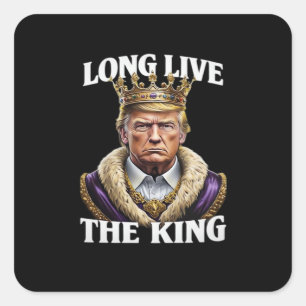 No Kings Vintage Long The King  Square Sticker