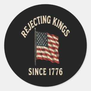 No Kings Vintage Patriotic Freedom Liberty Usa Lib Classic Round Sticker