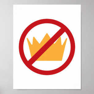 NO KINGS! White Poster