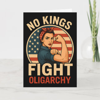 No Kings Womens Retro Patriotic Woman Liberty 4th  Card