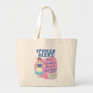 No Laundry Happened Reader Cartoon Wife Large Tote Bag