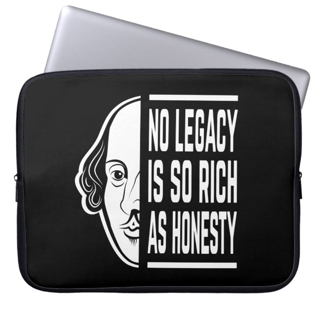 No Legacy Is So Rich Shakespeare Quote Thespian Laptop Sleeve (Front)