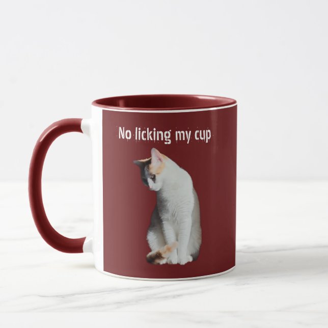 No Licking My Cup Funny Cat Mug (Left)