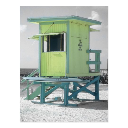 NO LIFE GUARD ON DUTY - SOUTH BEACH POSTCARD