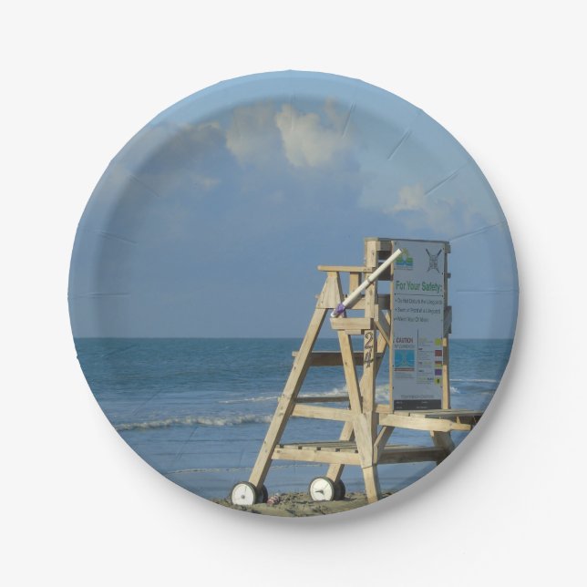 No Lifeguard On Duty Paper Plate (Front)