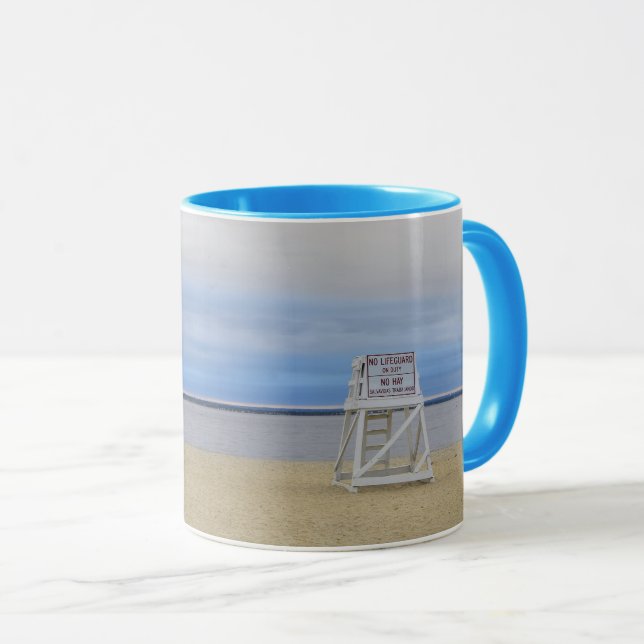 No Lifeguard on Duty Two-Tone Mug (Front Right)