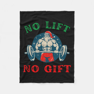 No Lift No Gift Funny Workout Santa Christmas Gym  Fleece Blanket
