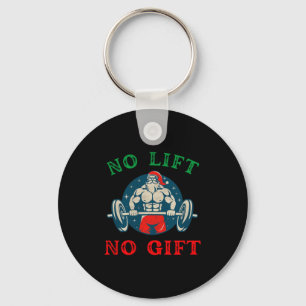 No Lift No Gift Funny Workout Santa Christmas Gym  Key Ring