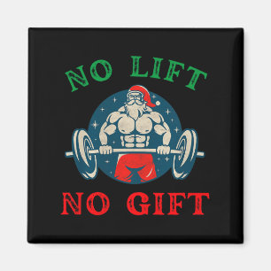 No Lift No Gift Funny Workout Santa Christmas Gym  Magnet