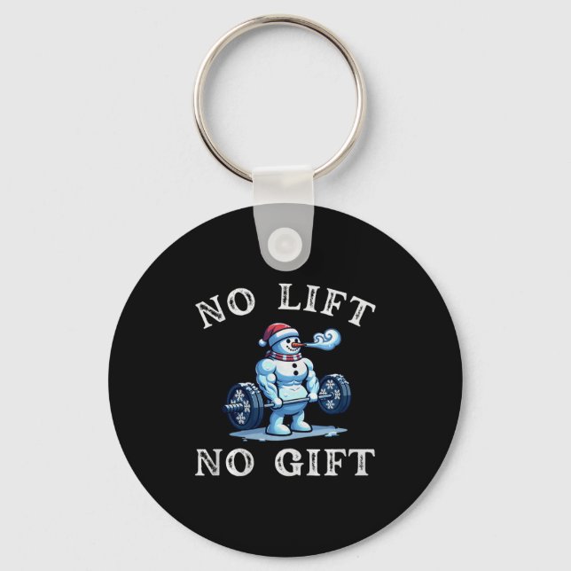 No Lift No Gift Funny Workout Snowman Christmas Gy Key Ring (Front)