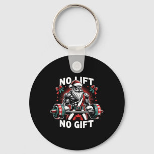 No Lift No Gift Santa Claus Christmas Gym Bodybuil Key Ring