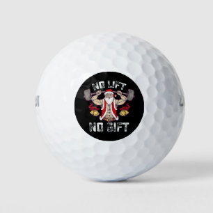 No Lift No Gift Santa Gym Workout Fitness Christma Golf Balls