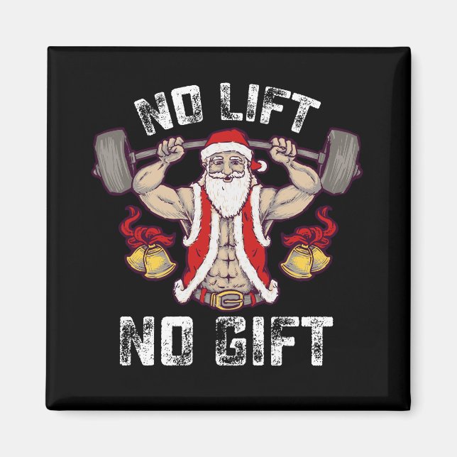 No Lift No Gift Santa Gym Workout Fitness Christma Magnet (Front)