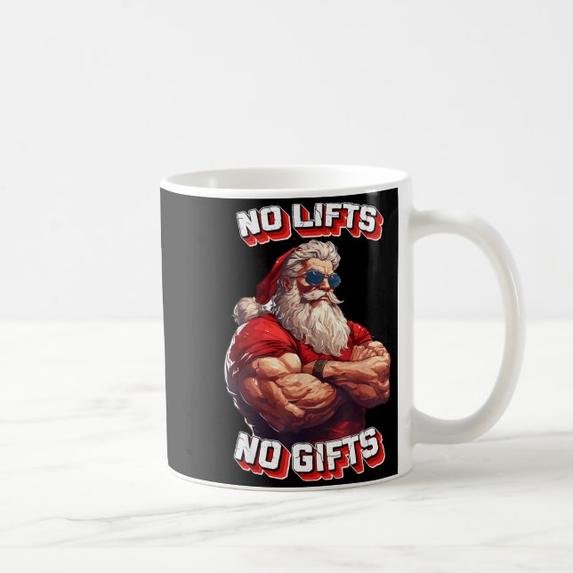 No Lifts No Bodybuilder Fitness Santa Christmas  Coffee Mug (Right)