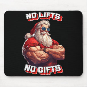 No Lifts No Bodybuilder Fitness Santa Christmas Mouse Mat