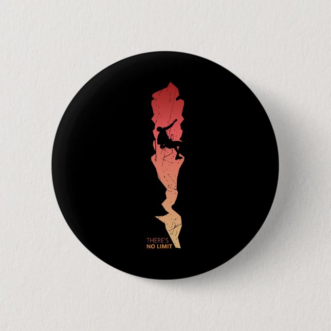 No Limit Climbing Climber Boulder Adventure  6 Cm Round Badge (Front)