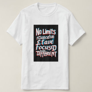 "No Limits – 3D Motivational Quote Typography Tee" T-Shirt