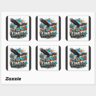 No Limits Eagle Graphic T-Shirt Motivational Wil Square Sticker