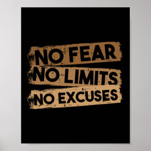 No Limits Fear Excuses Black History Month Men Wom Poster