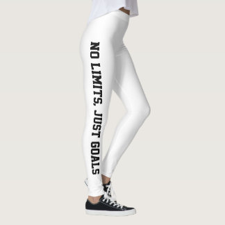No Limits, Just Goals – Motivational white Legging