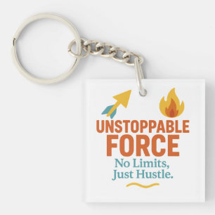 No Limits, Just Hustle   Motivational Acrylic Keyc Key Ring