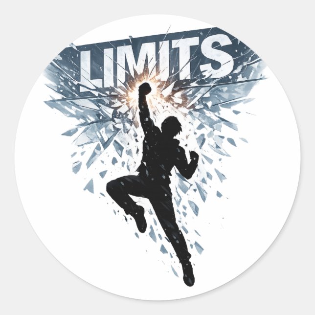 No Limits Motivation Design  Classic Round Sticker (Front)