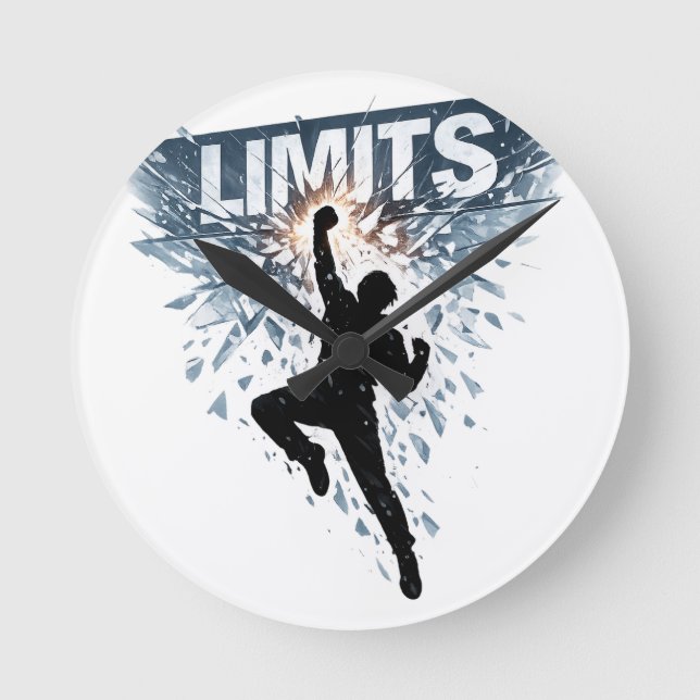 No Limits Motivation Design  Round Clock (Front)