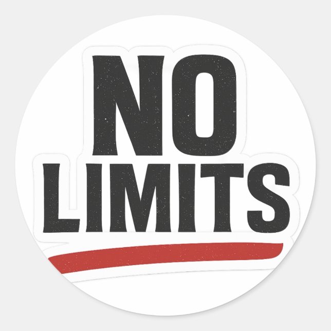 No Limits Motivational Sticker – Bold Black & Red  (Front)