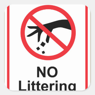 No Littering Stickers & Labels | Zazzle UK