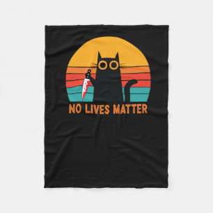 No Lives - Funny Halloween Cat Sticker Fleece Blanket