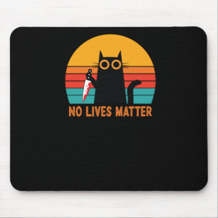 No Lives - Funny Halloween Cat Sticker  Mouse Mat