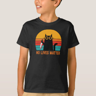 No Lives - Funny Halloween Cat Sticker T-Shirt