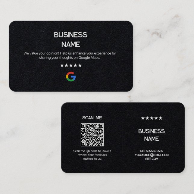 📲 No Logo Simple Google Review Premium Cards (Front/Back)