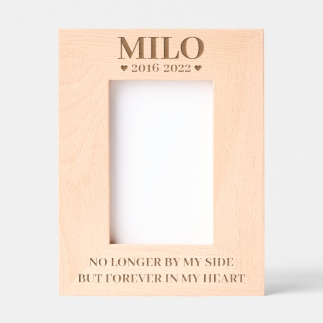 No Longer By My Side But Forever in My Heart Pet  Etched Frames (Front)