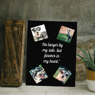 No Longer by my Side dog photo memorial  on black  Canvas Print