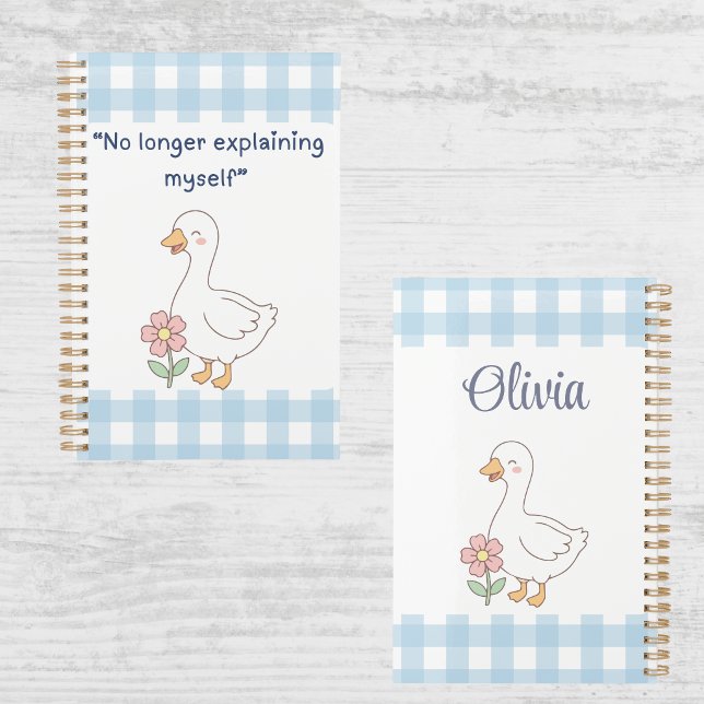 No Longer Explaining Myself Goose Gingham Planner (Creator Uploaded)
