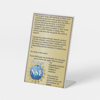 No longer funded pedestal sign