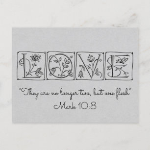 No longer two-but one flesh~Scripture~Wedding RSVP Invitation Postcard