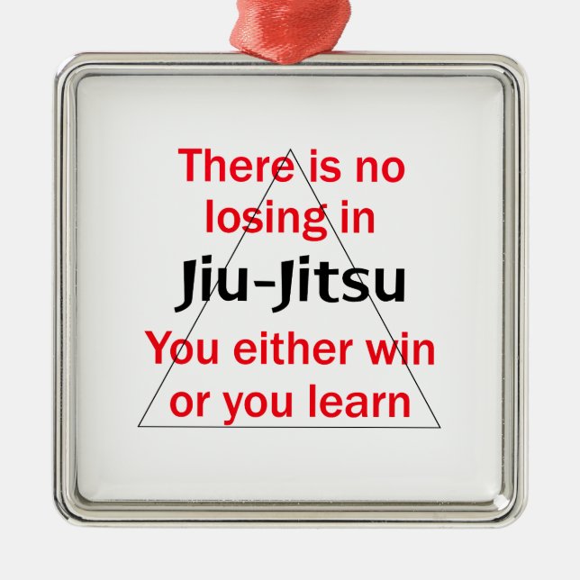 No Losing In Jiu Jitsu Metal Tree Decoration (Front)