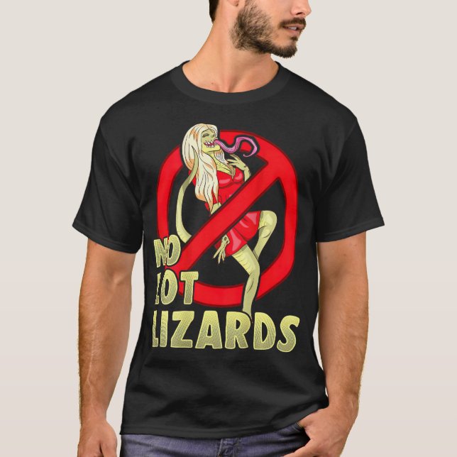 No Lot Lizards Mens Truck Driver Dad Trucker T-Shirt (Front)