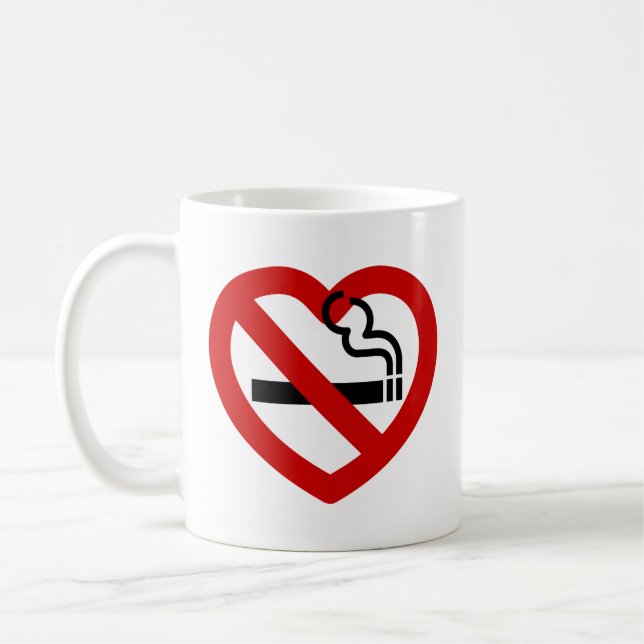 No Love For Smoking Sign Coffee Mug (Left)