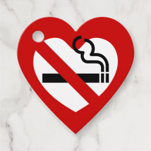 No Love For Smoking Sign Favour Tags