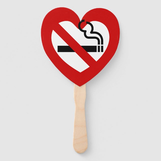 No Love For Smoking Sign Hand Fan (Front)
