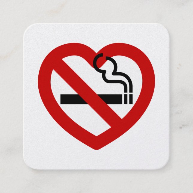 No Love For Smoking Sign Square Business Card (Front)