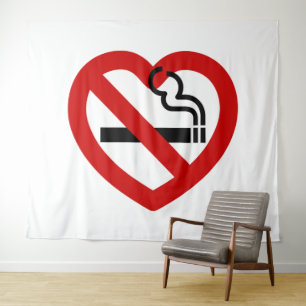 No Love For Smoking Sign Tapestry