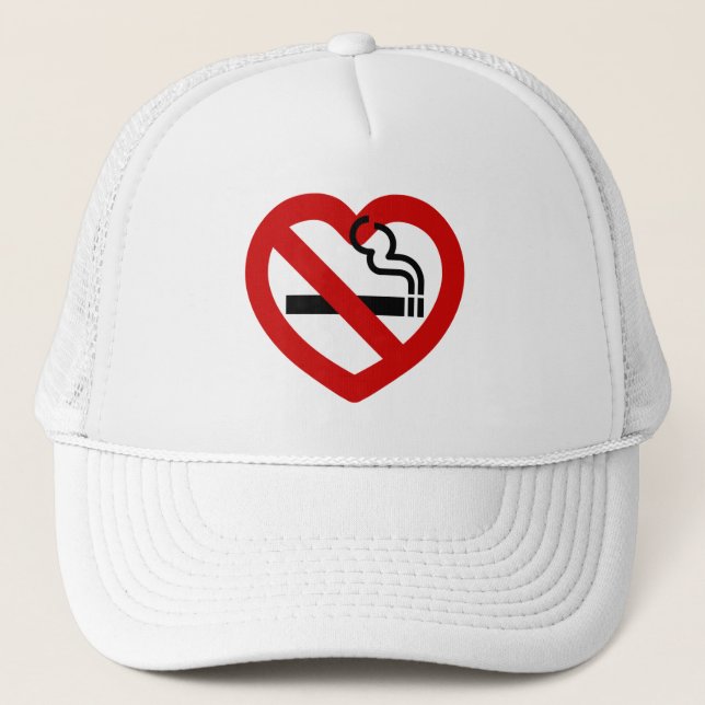 No Love For Smoking Sign Trucker Hat (Front)