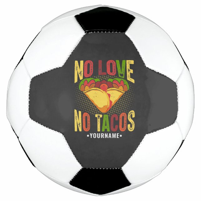 No LOVE No Tacos Funny Taco Pun Football (Front)
